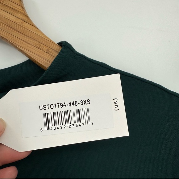 Universal Standard Petra Liquid Jersey Top Dolman High Neck Forest Green 3XS - Picture 8 of 14